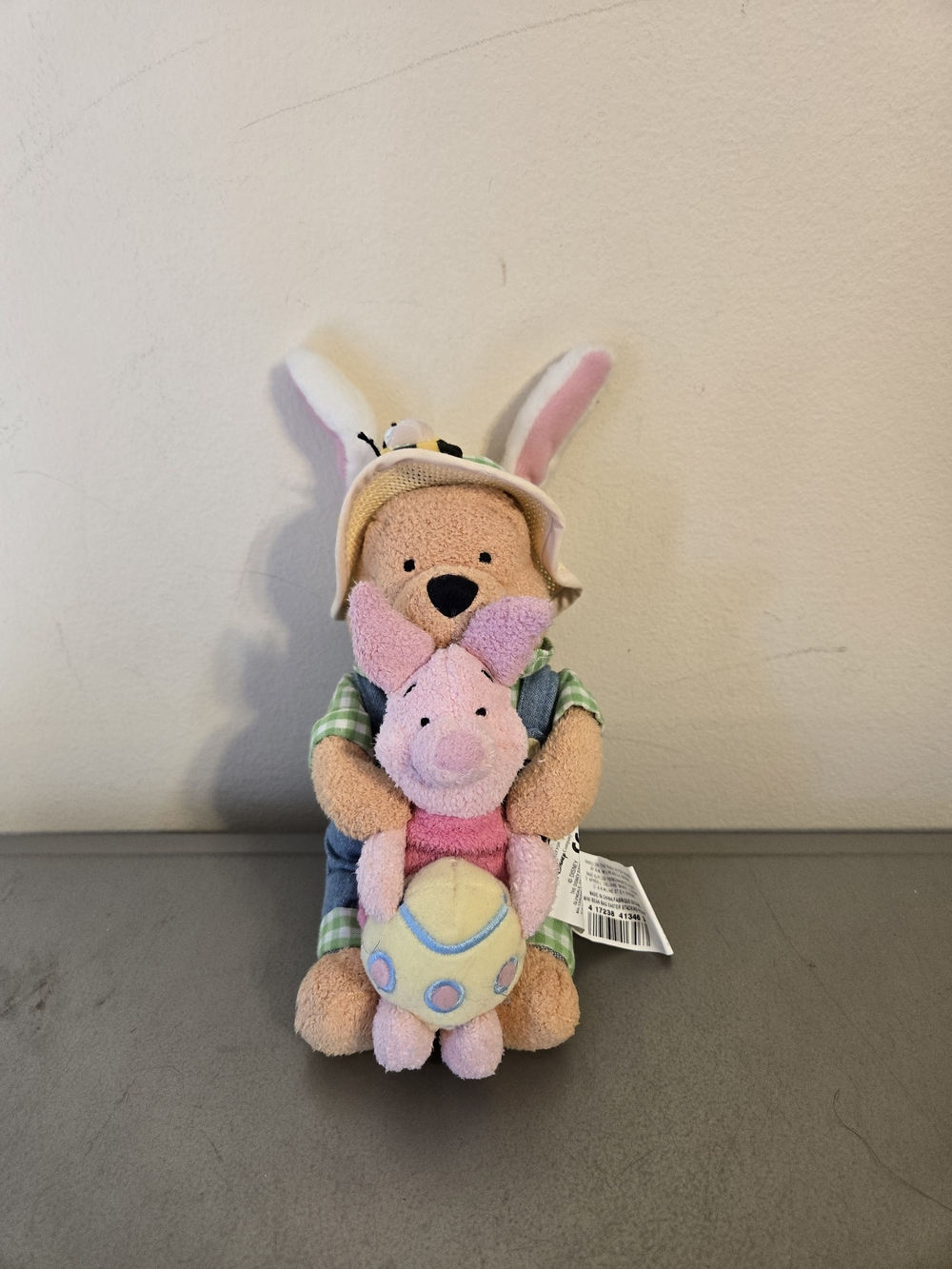 Disney Store Easter Winnie the Pooh and Piglet Bean Bag 8" Plush Toy